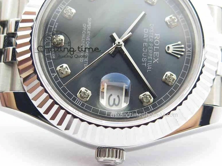 0129 Trendy DateJust II 41mm BP Maker Best Edition Black MOP Diamonds Dial On New Version Jubilee Bracelet A 3622